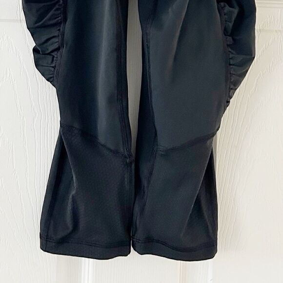 Lululemon Black Cropped Side Ruched Leggings Size 4 - Picture 7 of 11